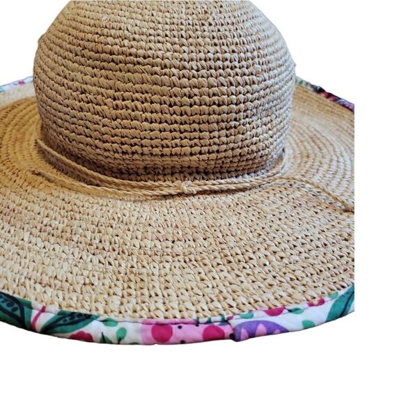 Vera Bradley “Viva La Vera” Quilted Floral Pattern Straw Sun Beac Hat - One Size main image 5